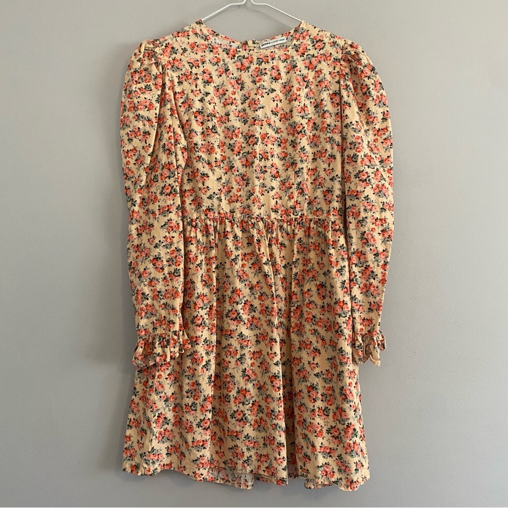 BATSHEVA X Laura Ashley Floral Crosby Rose Mini Dress with Puff Sleeves - Size 2